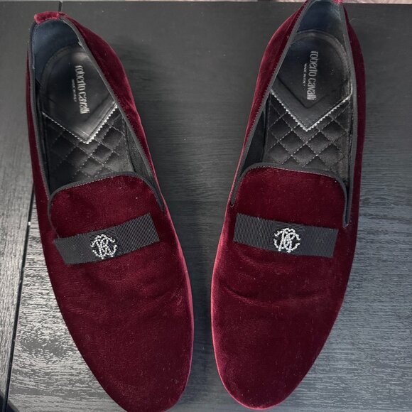 FOR SALE: Roberto Cavalli Men’s Velvet Loafers – Bordeaux main image 6
